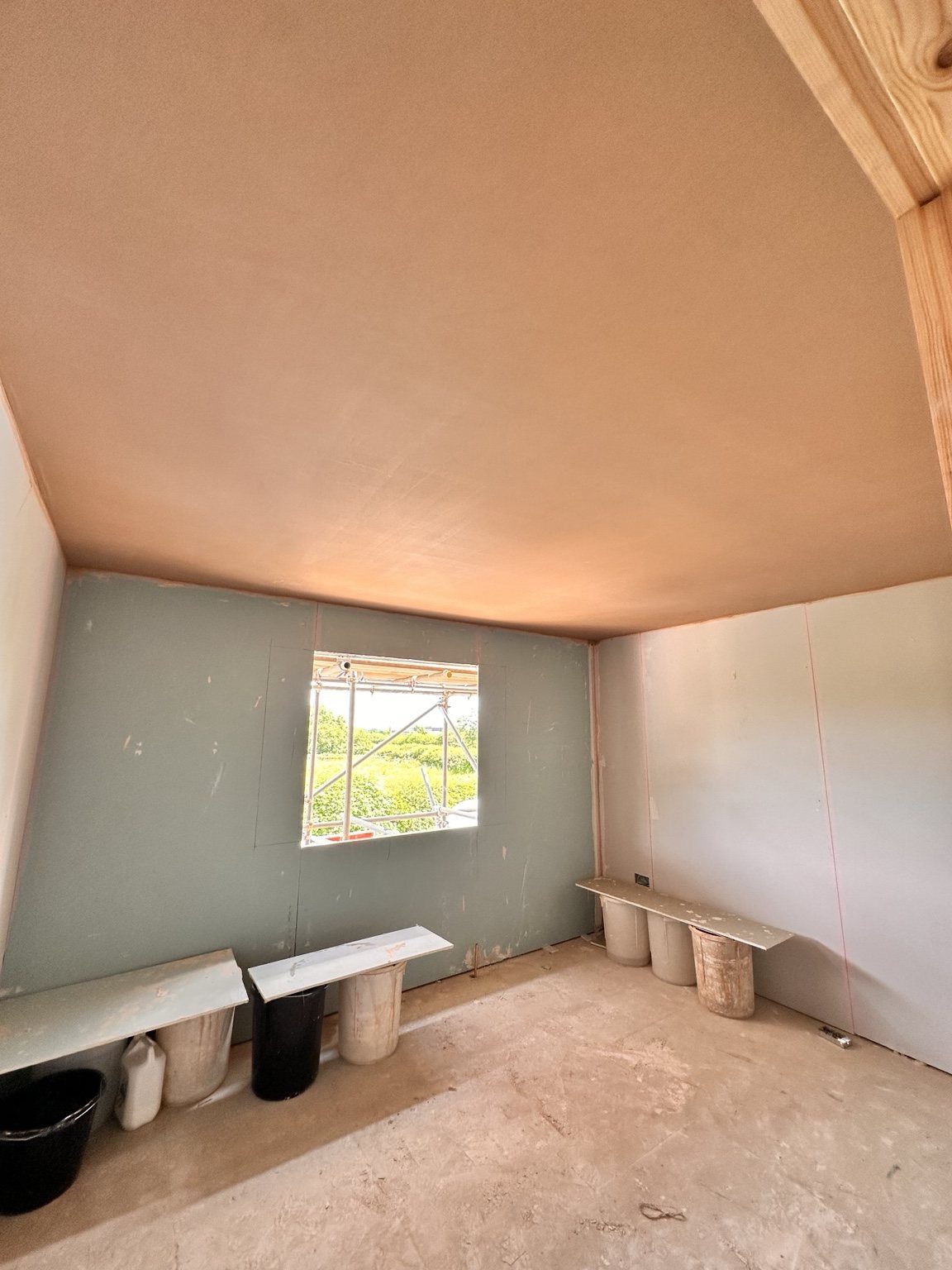 Ceiling skim and plasterboard preparation by PrimeTouch Plastering